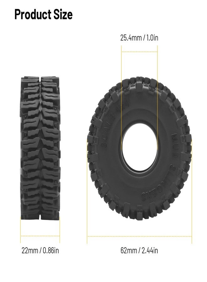 daitoku 1.0 RC Car Tires, daitoku 62 * 22mm 1.0 Mud Slingers RC Crawler Tires for 1/24 SCX24 1/18 TRX4M - Style A - Image 4